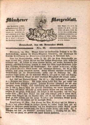 Münchener Morgenblatt Samstag 19. November 1842