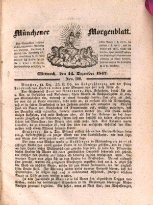 Münchener Morgenblatt Mittwoch 14. Dezember 1842