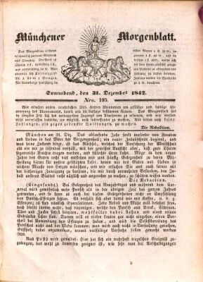 Münchener Morgenblatt Samstag 31. Dezember 1842