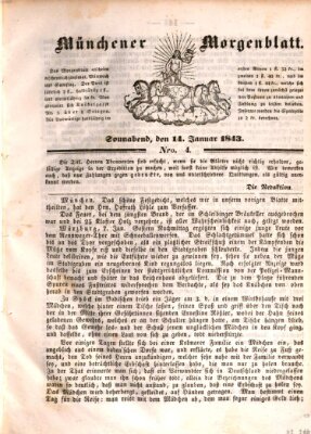 Münchener Morgenblatt Samstag 14. Januar 1843