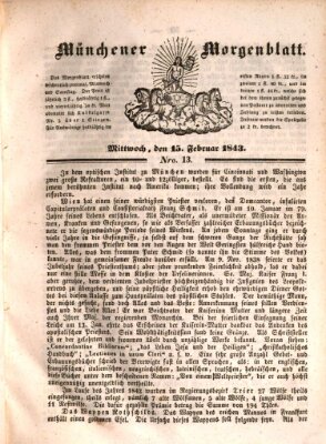 Münchener Morgenblatt Mittwoch 15. Februar 1843