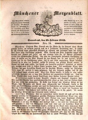 Münchener Morgenblatt Samstag 18. Februar 1843