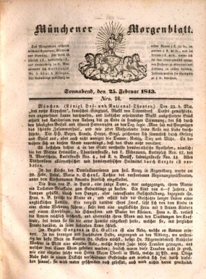 Münchener Morgenblatt Samstag 25. Februar 1843