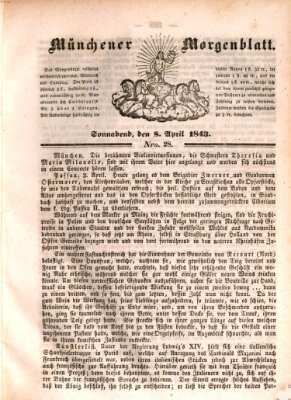 Münchener Morgenblatt Samstag 8. April 1843