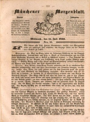 Münchener Morgenblatt Mittwoch 12. Juli 1843