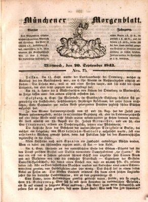 Münchener Morgenblatt Mittwoch 20. September 1843