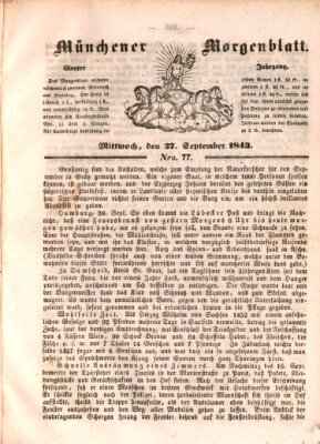 Münchener Morgenblatt Mittwoch 27. September 1843