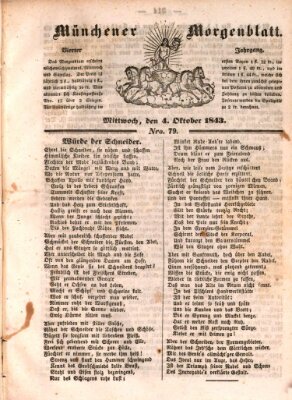 Münchener Morgenblatt Mittwoch 4. Oktober 1843