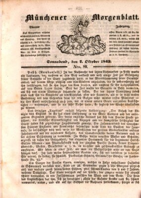 Münchener Morgenblatt Samstag 7. Oktober 1843