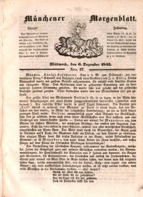 Münchener Morgenblatt Mittwoch 6. Dezember 1843