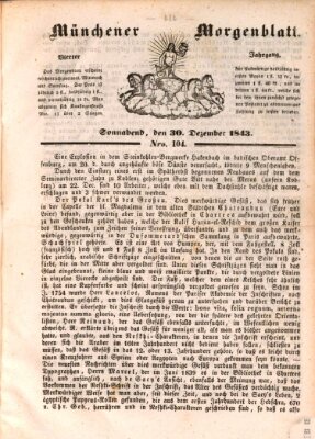 Münchener Morgenblatt Samstag 30. Dezember 1843