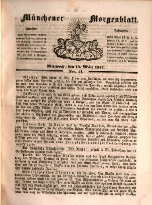 Münchener Morgenblatt Mittwoch 13. März 1844