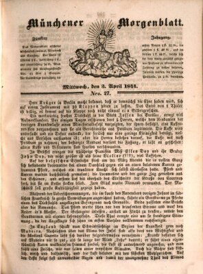 Münchener Morgenblatt Mittwoch 3. April 1844