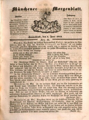 Münchener Morgenblatt Samstag 1. Juni 1844