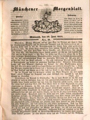 Münchener Morgenblatt Mittwoch 19. Juni 1844
