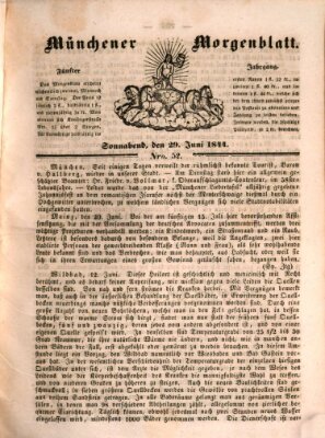 Münchener Morgenblatt Samstag 29. Juni 1844