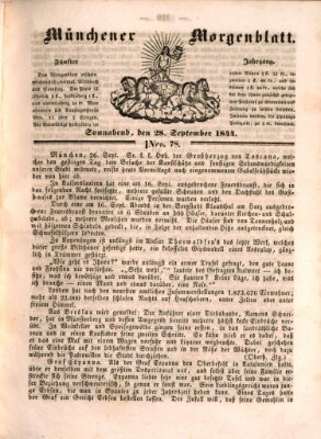 Münchener Morgenblatt Samstag 28. September 1844