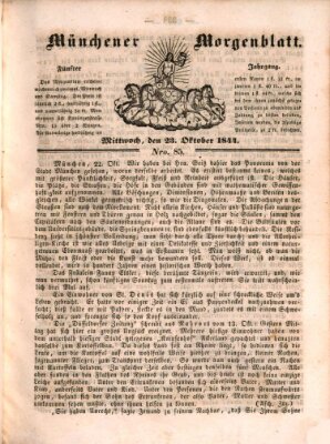 Münchener Morgenblatt Mittwoch 23. Oktober 1844