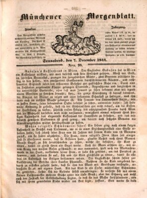 Münchener Morgenblatt Samstag 7. Dezember 1844