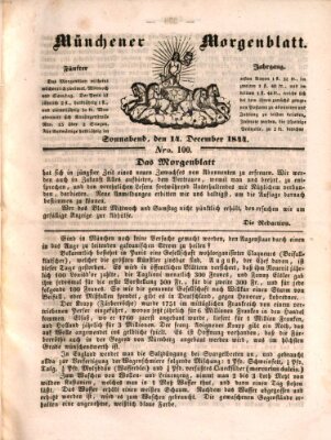 Münchener Morgenblatt Samstag 14. Dezember 1844