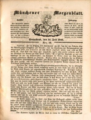 Münchener Morgenblatt Samstag 12. Juli 1845