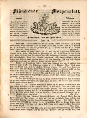 Münchener Morgenblatt Samstag 19. Juli 1845