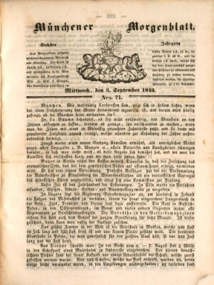 Münchener Morgenblatt Mittwoch 3. September 1845