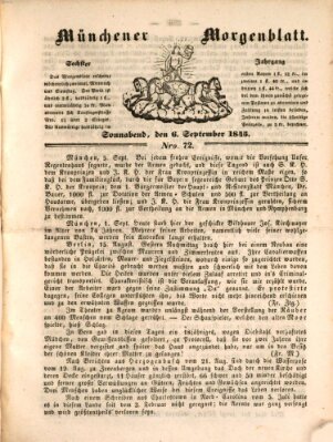 Münchener Morgenblatt Samstag 6. September 1845