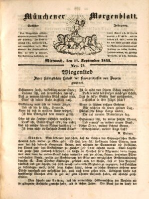 Münchener Morgenblatt Mittwoch 17. September 1845