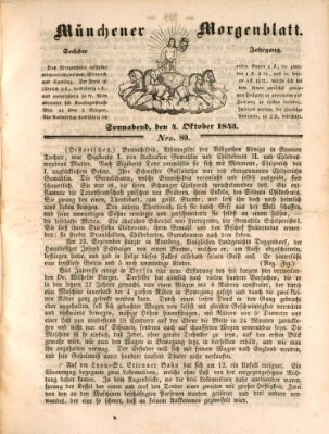 Münchener Morgenblatt Samstag 4. Oktober 1845