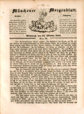 Münchener Morgenblatt Mittwoch 22. Oktober 1845