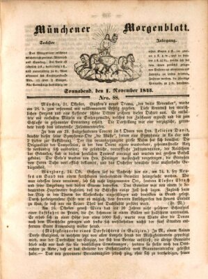 Münchener Morgenblatt Samstag 1. November 1845