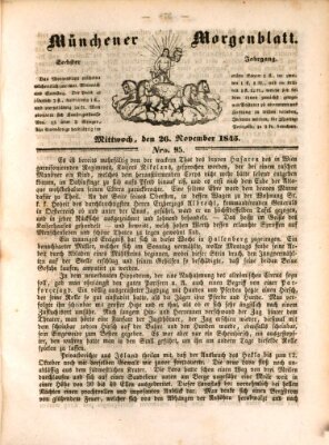 Münchener Morgenblatt Mittwoch 26. November 1845