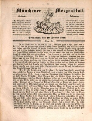 Münchener Morgenblatt Samstag 10. Januar 1846