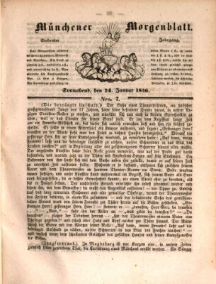 Münchener Morgenblatt Samstag 24. Januar 1846