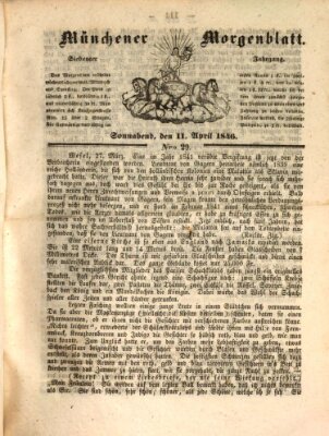 Münchener Morgenblatt Samstag 11. April 1846