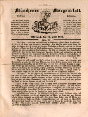 Münchener Morgenblatt Mittwoch 10. Juni 1846