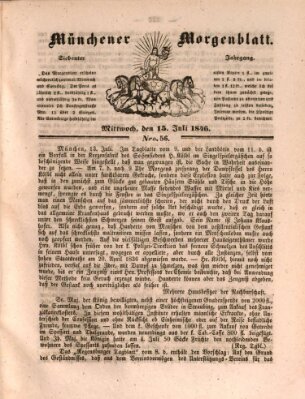 Münchener Morgenblatt Mittwoch 15. Juli 1846