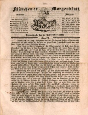 Münchener Morgenblatt Samstag 5. September 1846
