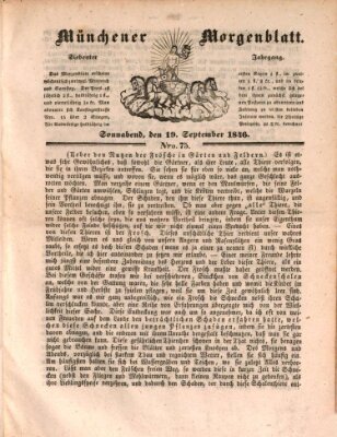 Münchener Morgenblatt Samstag 19. September 1846