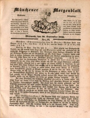 Münchener Morgenblatt Mittwoch 30. September 1846