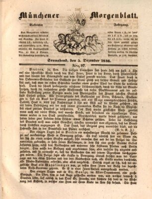 Münchener Morgenblatt Samstag 5. Dezember 1846