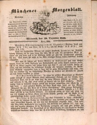 Münchener Morgenblatt Mittwoch 30. Dezember 1846