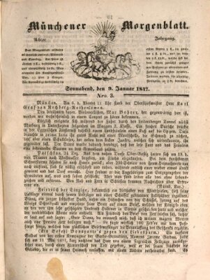 Münchener Morgenblatt Samstag 9. Januar 1847