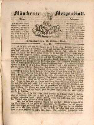 Münchener Morgenblatt Samstag 13. Februar 1847