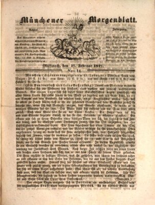 Münchener Morgenblatt Mittwoch 17. Februar 1847