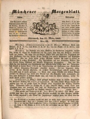 Münchener Morgenblatt Mittwoch 17. März 1847