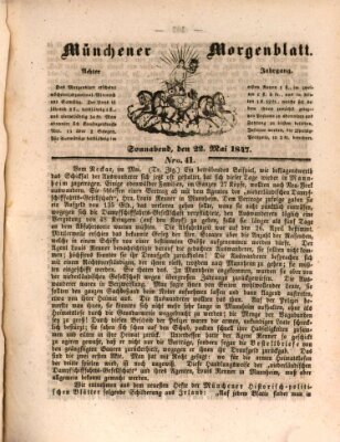 Münchener Morgenblatt Samstag 22. Mai 1847