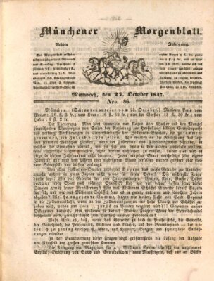 Münchener Morgenblatt Mittwoch 27. Oktober 1847