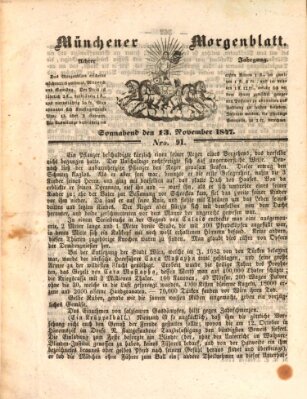 Münchener Morgenblatt Samstag 13. November 1847